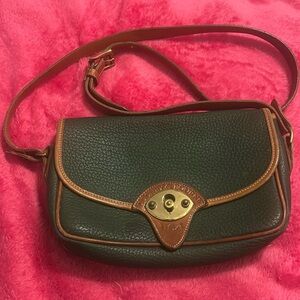 Vintage Dooney & Bourke Cavalry Navy Blue Leather Crossbody Bag Purse Authentic